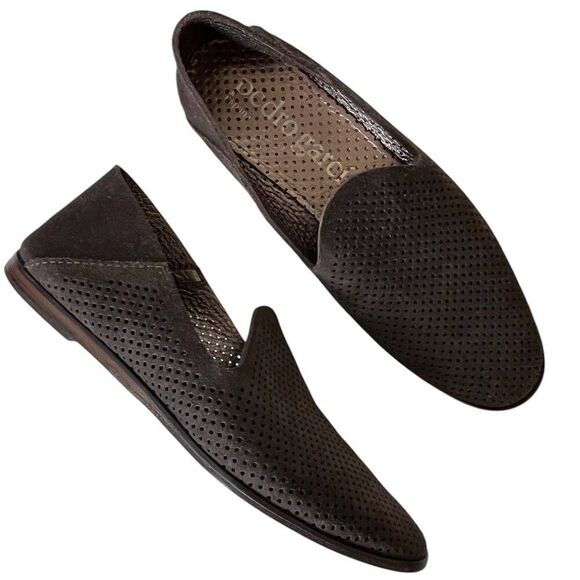 Pedro Garcia Suede Loafers 8 Spain 38 Old Money Quiet Luxury Heritage Gray Flats